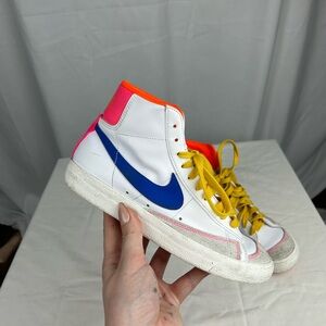 Nike White and Blue Athletic Shoes